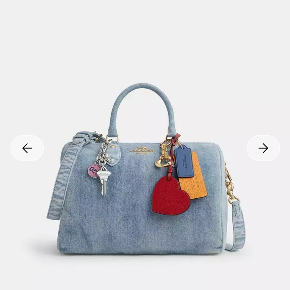 NWT- Coach Large Rowan In Loved Denim w/ OUT Charms- Price is FIRM. - Picture 6 of 8